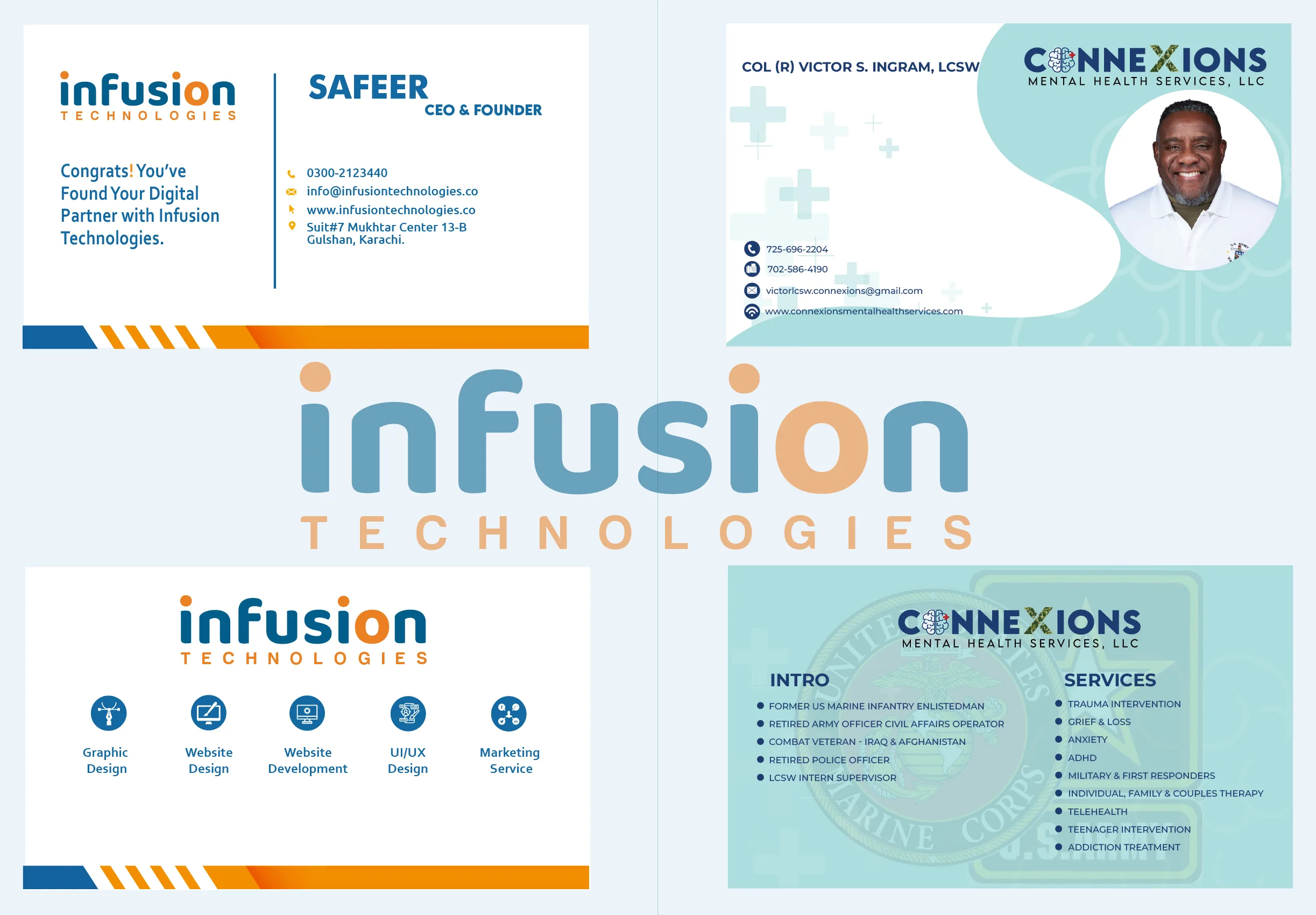 Professional business card design layouts